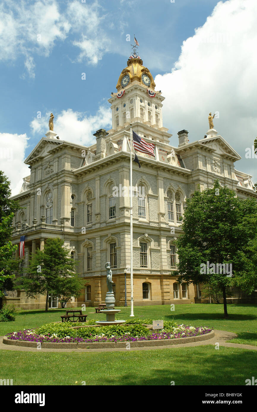 AJD64913, Newark, OH, Ohio, Downtown, Licking County Courthouse Stock
