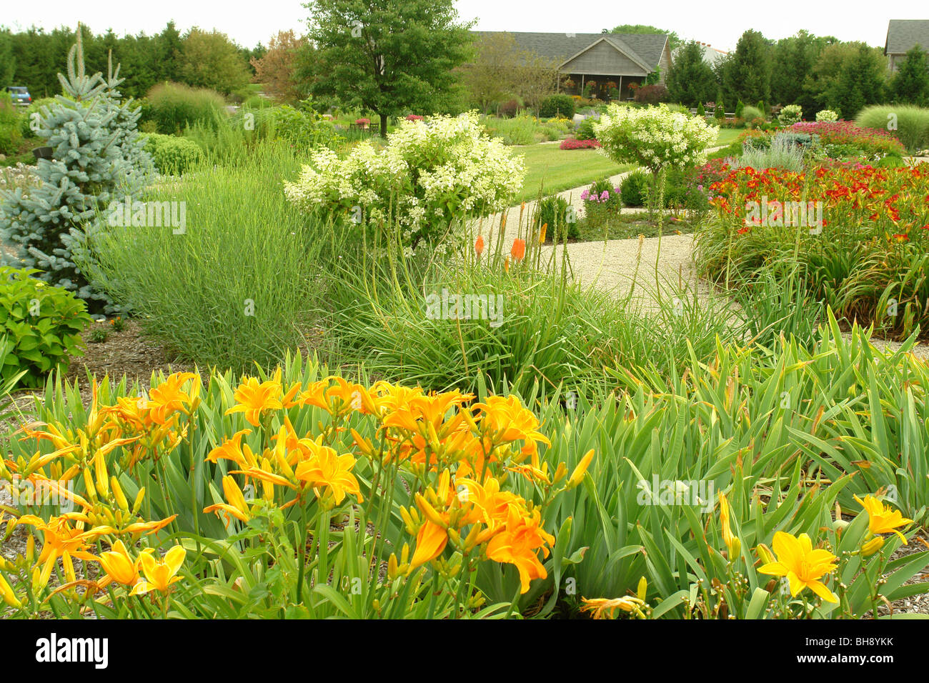 AJD64917, Urbana, OH, Ohio, Robert Rothschild Farm, flower gardens