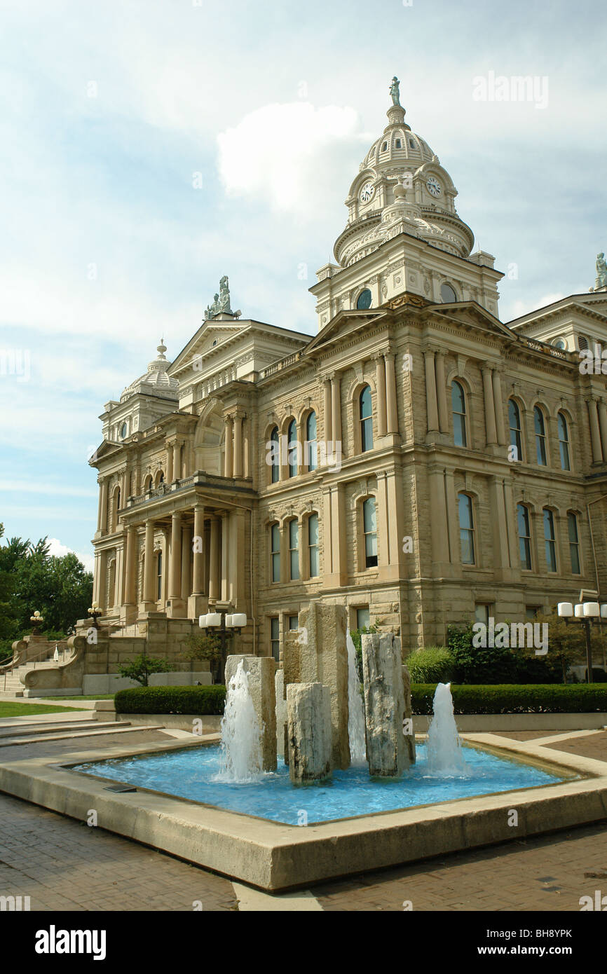 AJD64922, Troy, OH, Ohio, Downtown, Miami County Courthouse Stock Photo