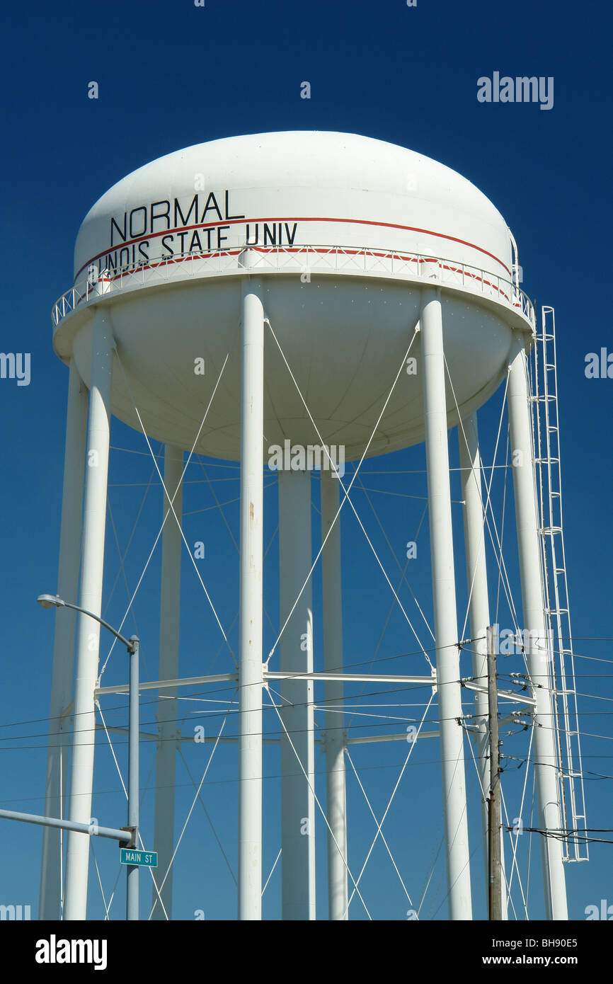 AJD64985, Normal, IL, Illinois, Water Storage Tank, tower, Illinois State University Stock Photo