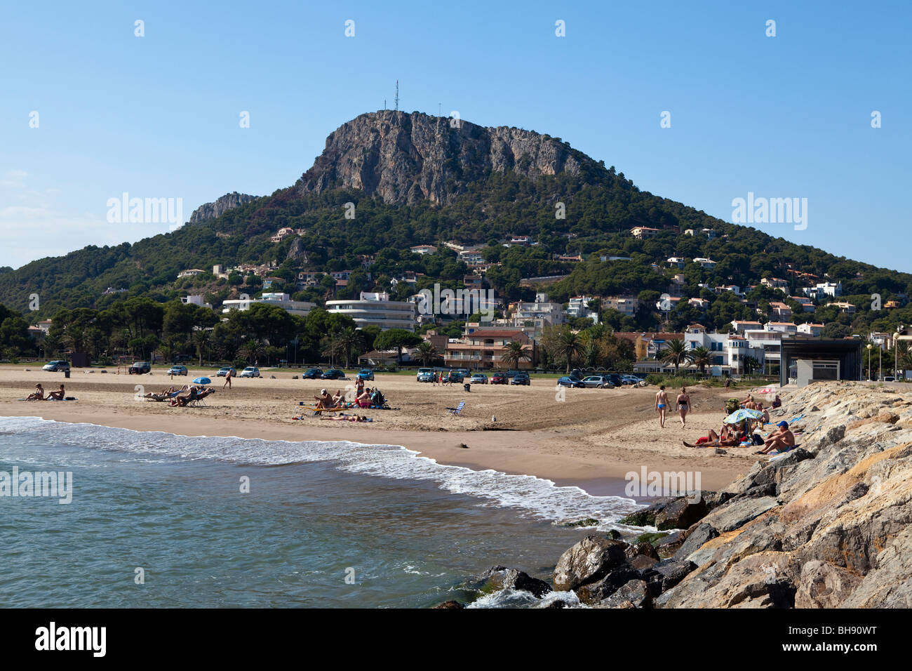 Beach of Estartit, Costa Brava, Catalonia, Spain Stock Photo