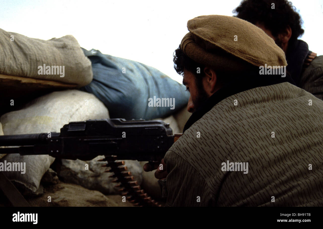 Afghan soldiers loyal to then government on the frontline in Kabul circa 1994 Stock Photo