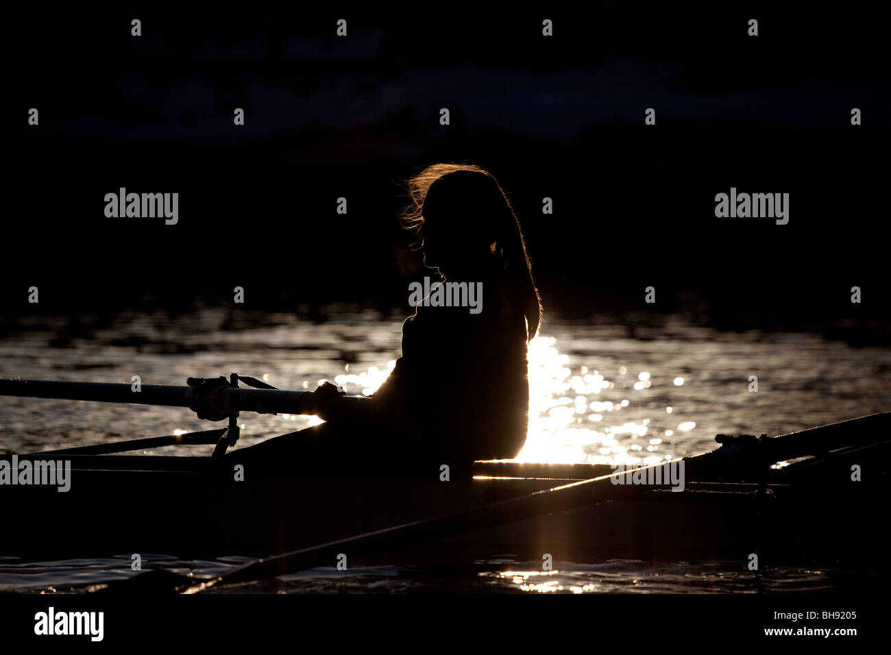 Winter Rowing in Oxford Stock Photo Alamy
