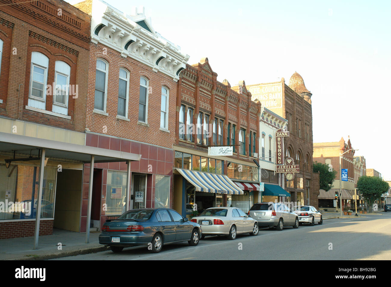 AJD65146, Fort Madison, IA, Iowa, Downtown, Mississippi River Stock