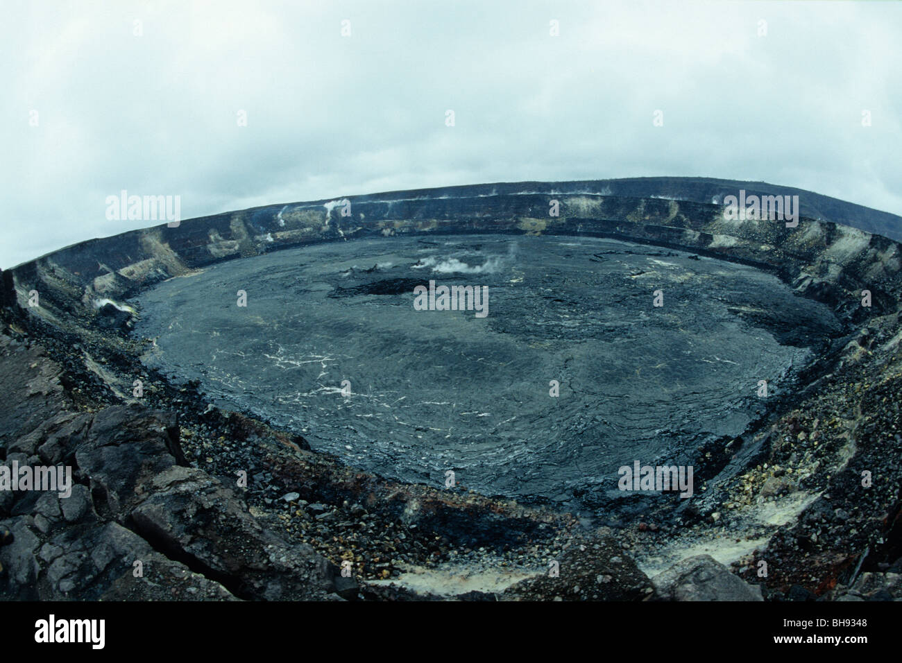 Caldera of Kilauea Volcano, Kona, Big Island, Hawaii, USA Stock Photo