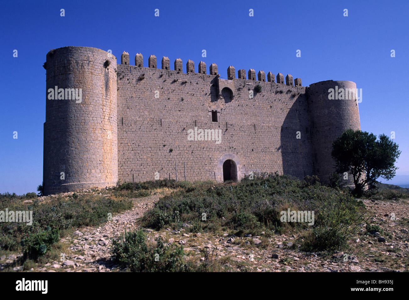 Fortress Montgri Castle near Torroella de Montgri, Girona, Catalonia, Costa Brava, Spain Stock Photo