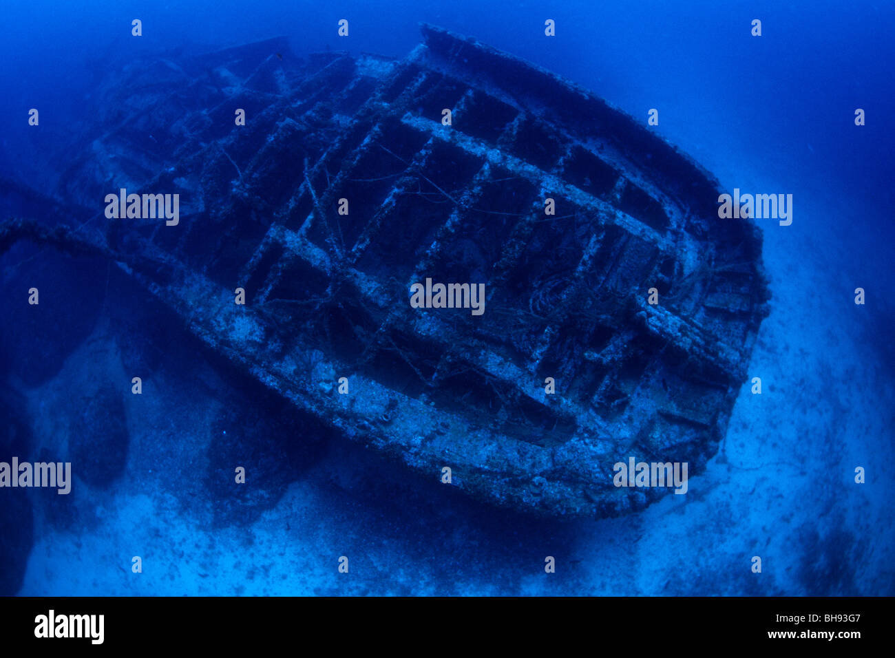 Wreck in Water of Palagruza, Palagruza Island, Adria, Croatia Stock Photo