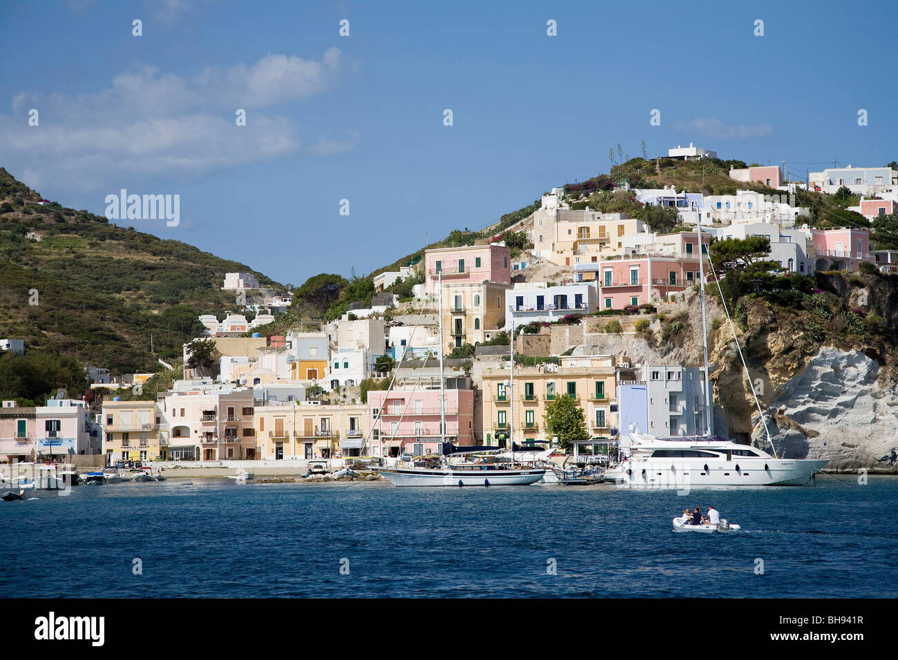 Harbour at Ponza Island, Ponza, Mediterranean Sea, Italy Stock Photo