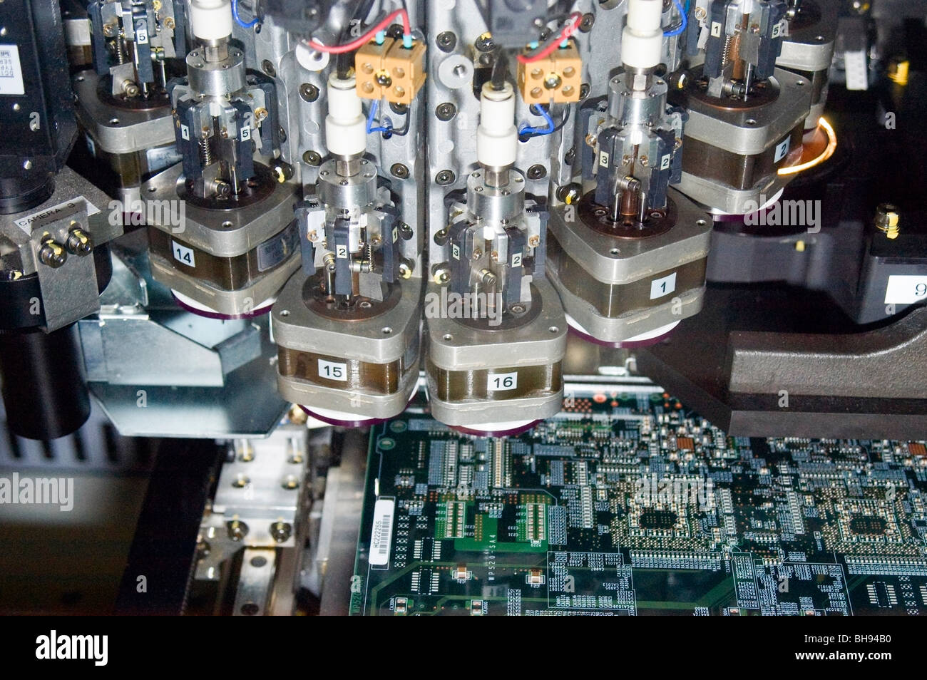 Detail of International Systems, component insertion machine using