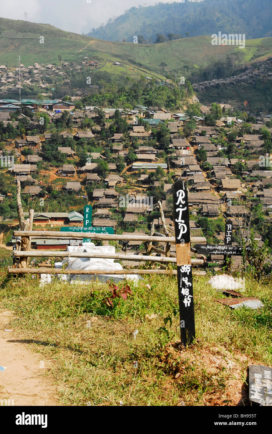 View Of Umpium Refugee Camp Thai Burmese Border Tak - 