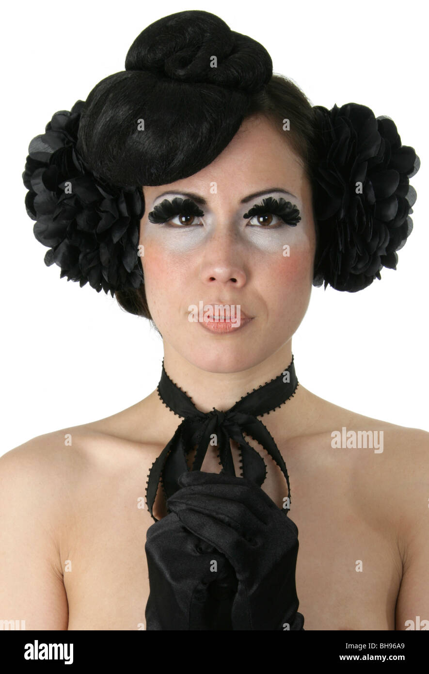 Portrait of a Burlesque Performer Stock Photo