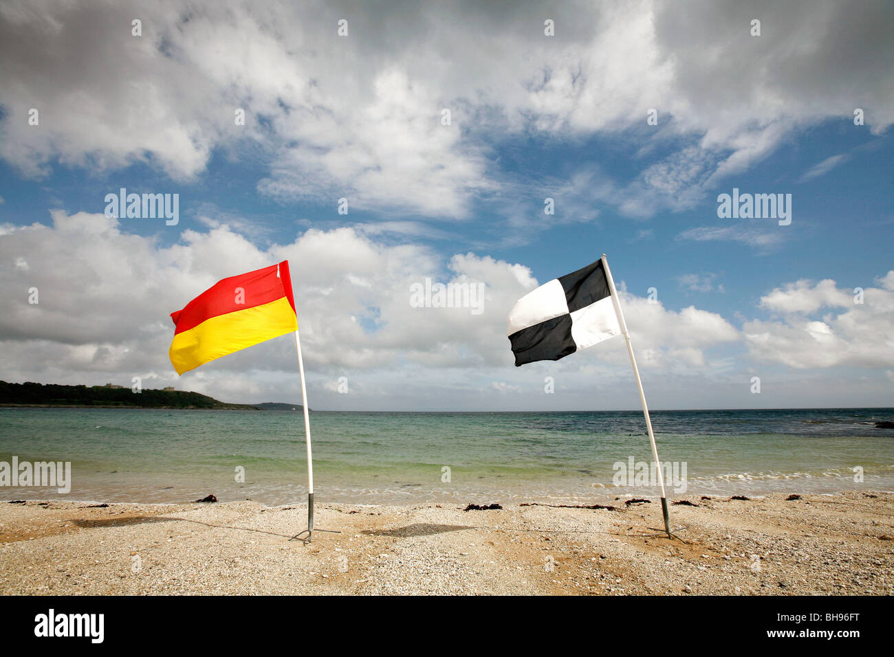 RNLI Beach Safety Flags Stock Photo Alamy