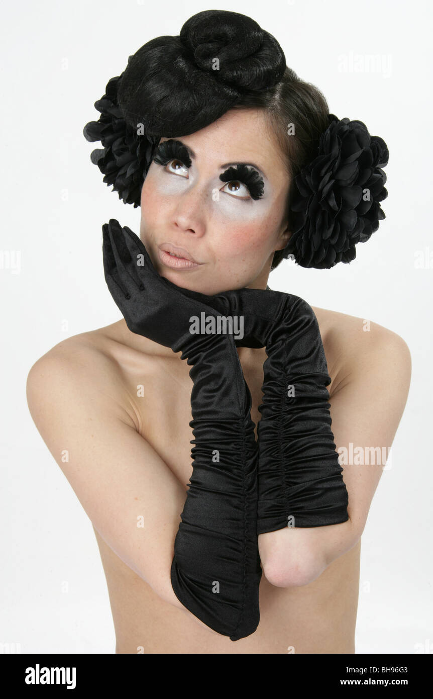 Portrait of a Burlesque Performer Stock Photo