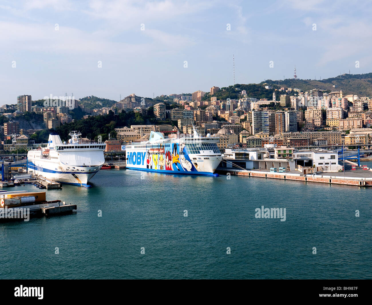 Cruise Ships in Genoa Harbour, Italy Stock Photo - Alamy