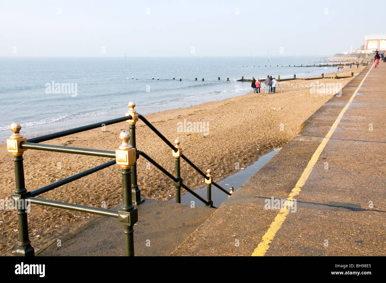 Steps down to the beach from the promenade, Hunstanton, Norfolk