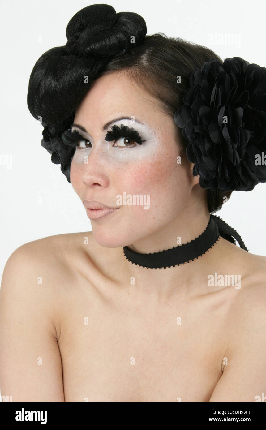 Portrait of a Burlesque Performer Stock Photo