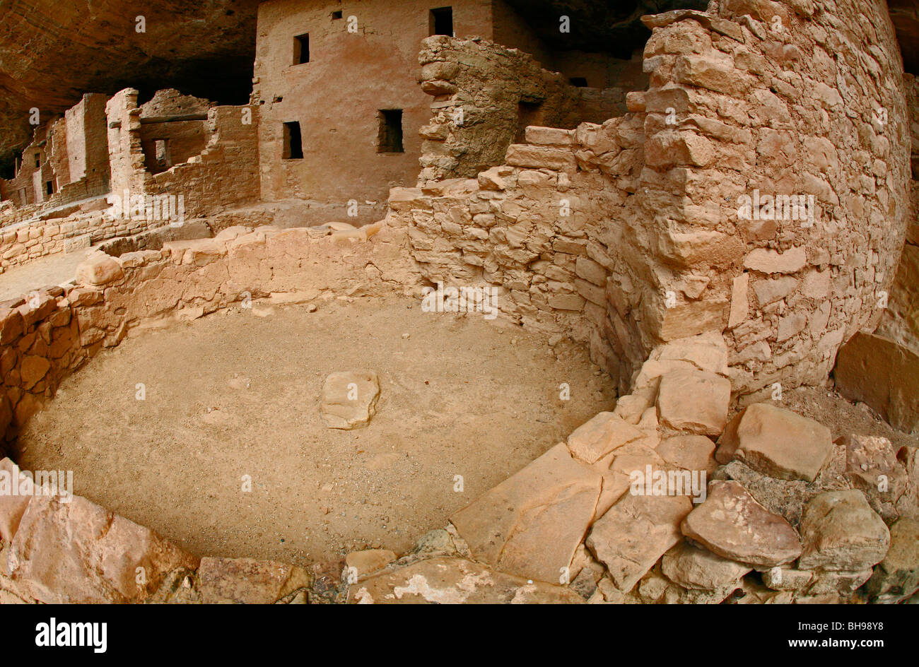 USA Colorado Mesa Verde National Park Cliff Palace cliff dwellings of ...
