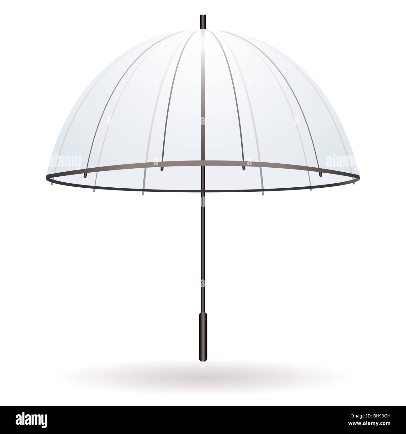 Illustration of a transparent umbrella with black handle Stock Photo ...
