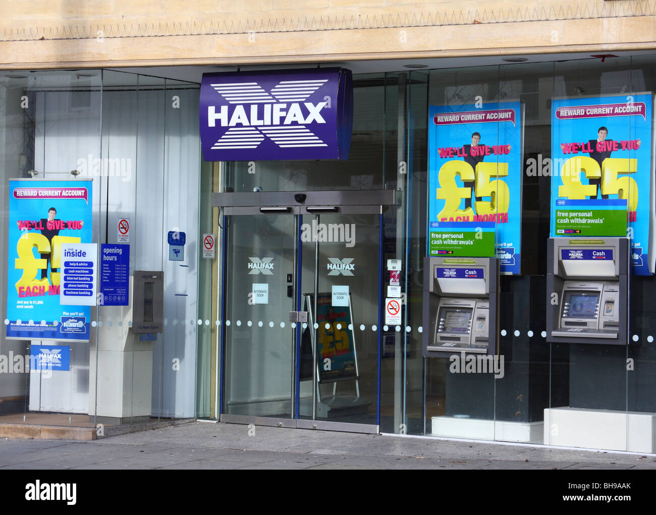 A Halifax Bank (HBOS) in a U.K. city. Stock Photo