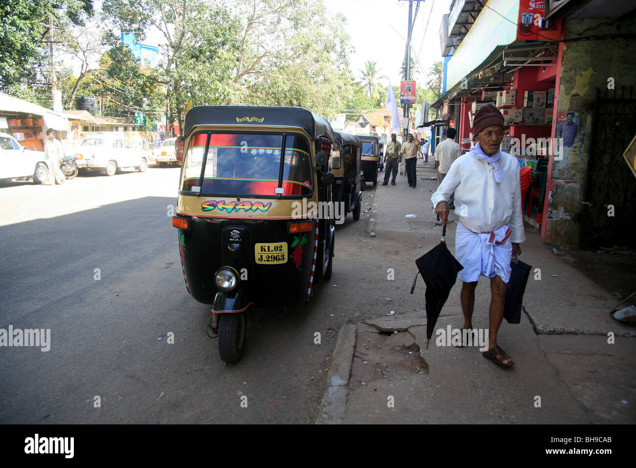 Street scene, Kerala India Stock Photo