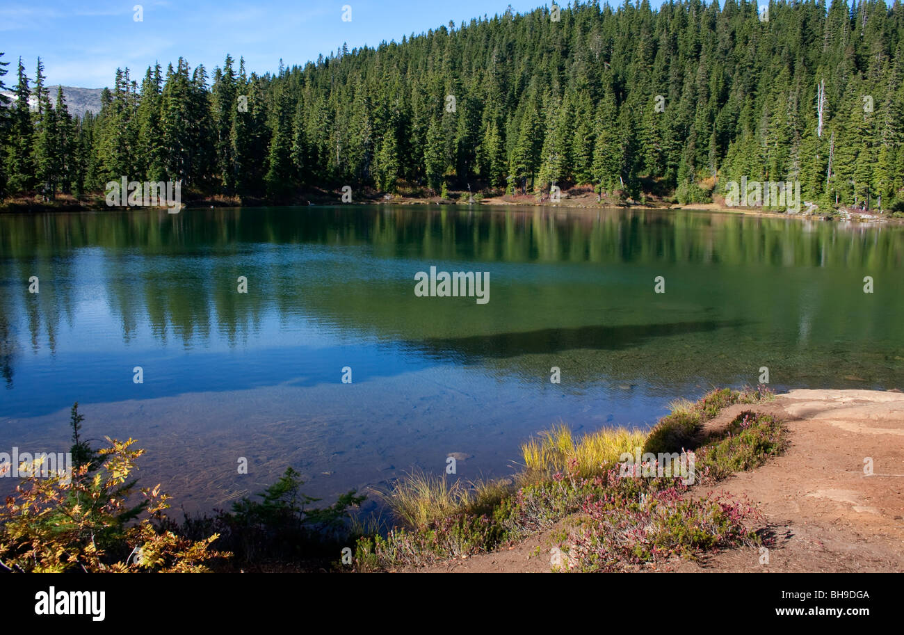 Kwai Lake at the Forbidden Plateau Strathcona Park Vancouver Island BC Canada in October Stock Photo