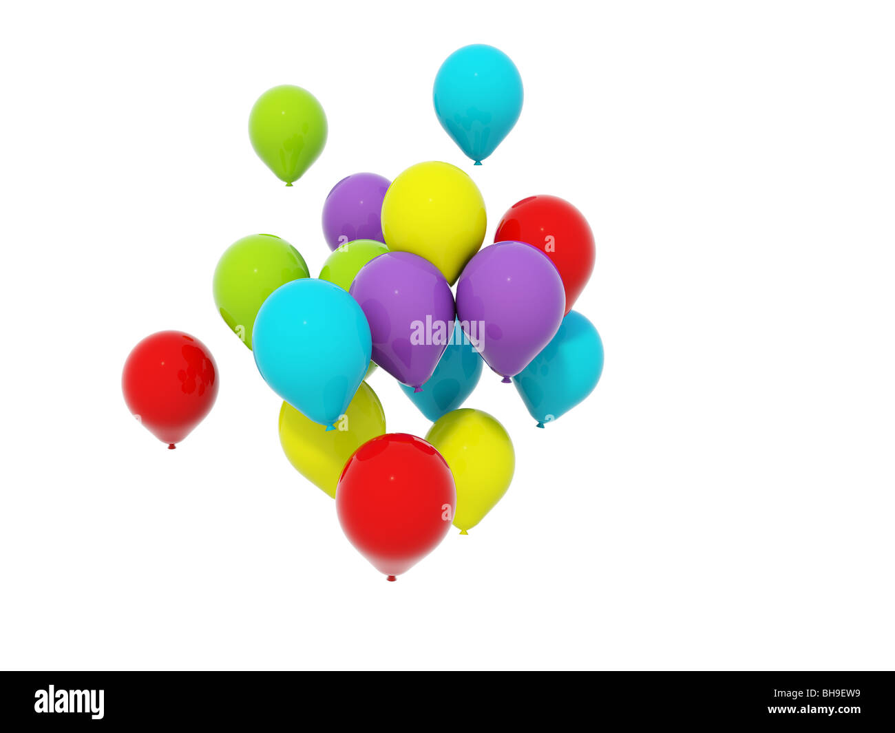 Color air balloons isolated on white Stock Photo - Alamy