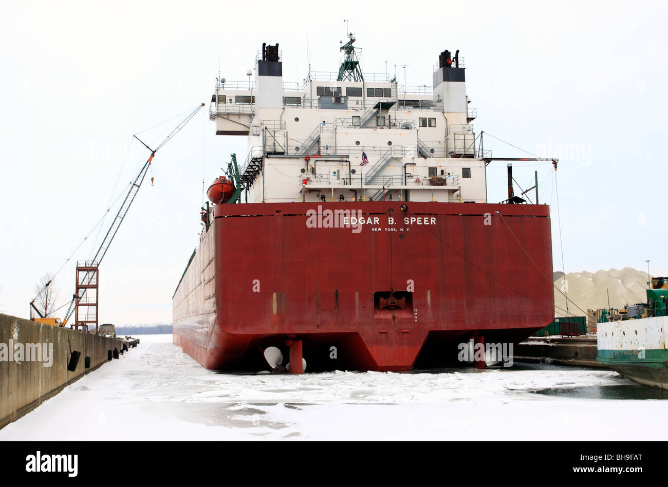 Edgar B. Speer ship docked in Erie, Pennsylvania for the winter. Stock Photo