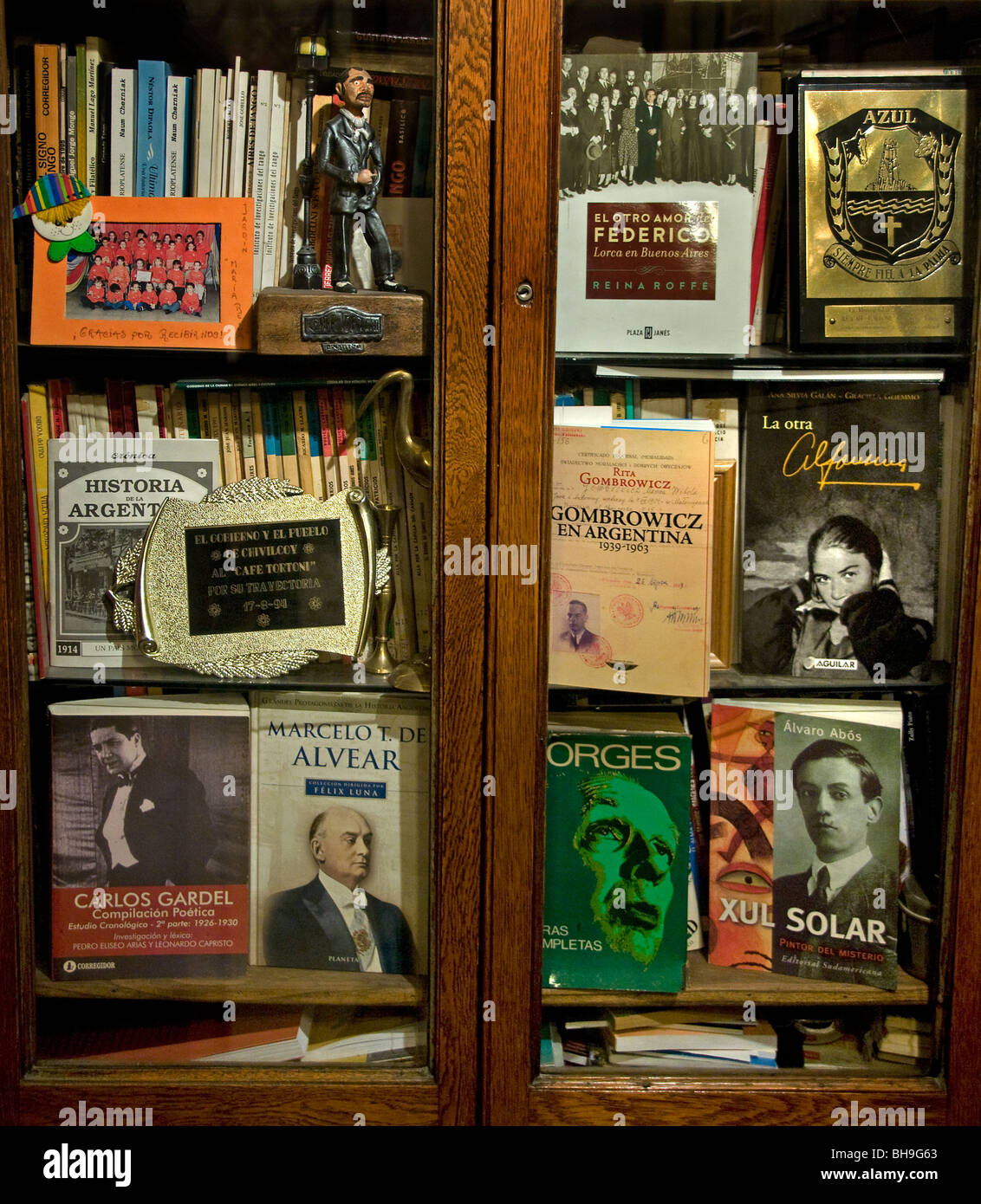 Library Gran Cafe, Torini Buenos Aires, Argentina, Town City ,art nouveau, Carlos Gardel tango,  writer Jorge Luis Borges Stock Photo