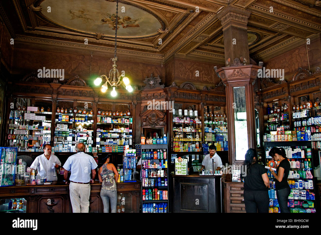 Buenos Aires pharmacist chemist druggist pharmacy Argentina Town City Stock Photo