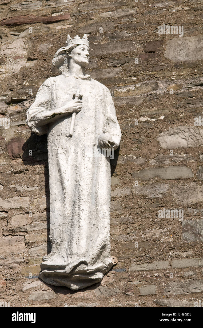 Statue of king Henry VII at Hay-on-Wye, Wales Stock Photo