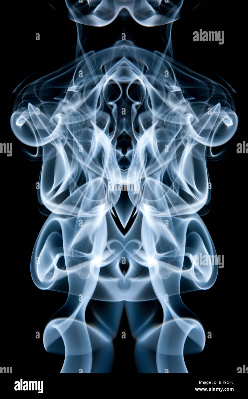 Abstract design made from swirls of smoke Stock Photo