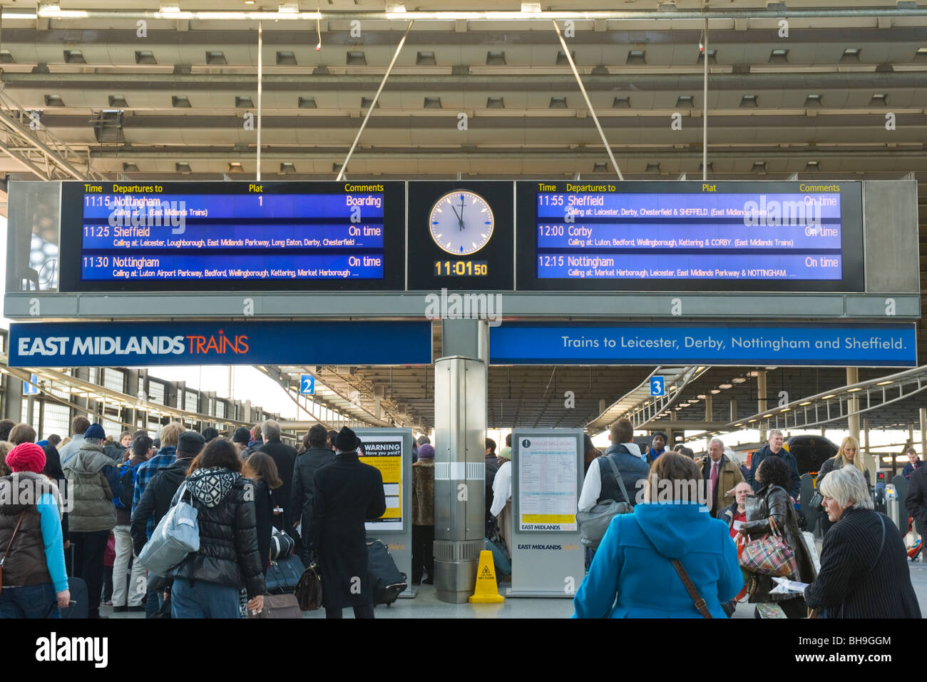 St Pancras Station East Midlands Trains Departure Arrival Times Stock Photo Alamy