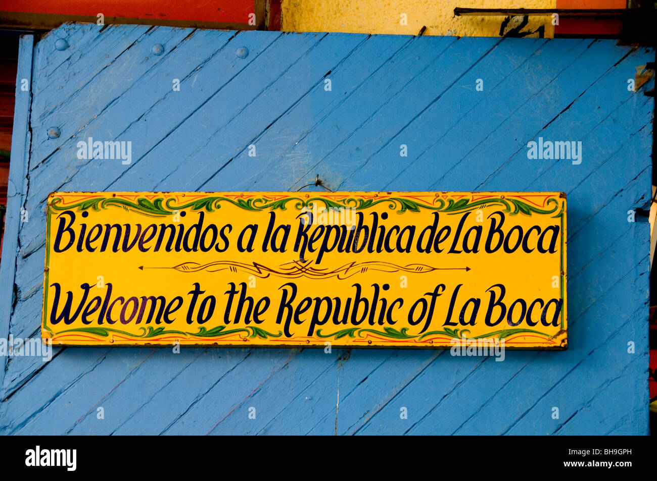 Welcome La boca Buenos Aires Argentina Town City Stock Photo