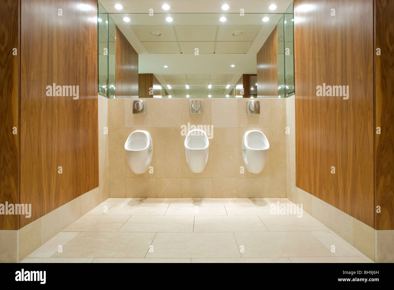 Urinal,urinals,toilet,ablutions,loo,hotel,clean,urinate,gents Stock Photo