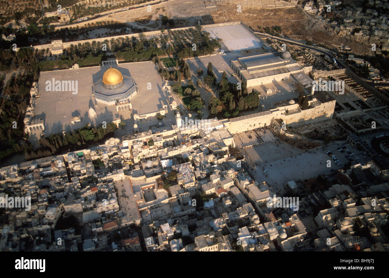 Israel, Jerusalem Old City, an aerial view of Temple Mount Stock Photo