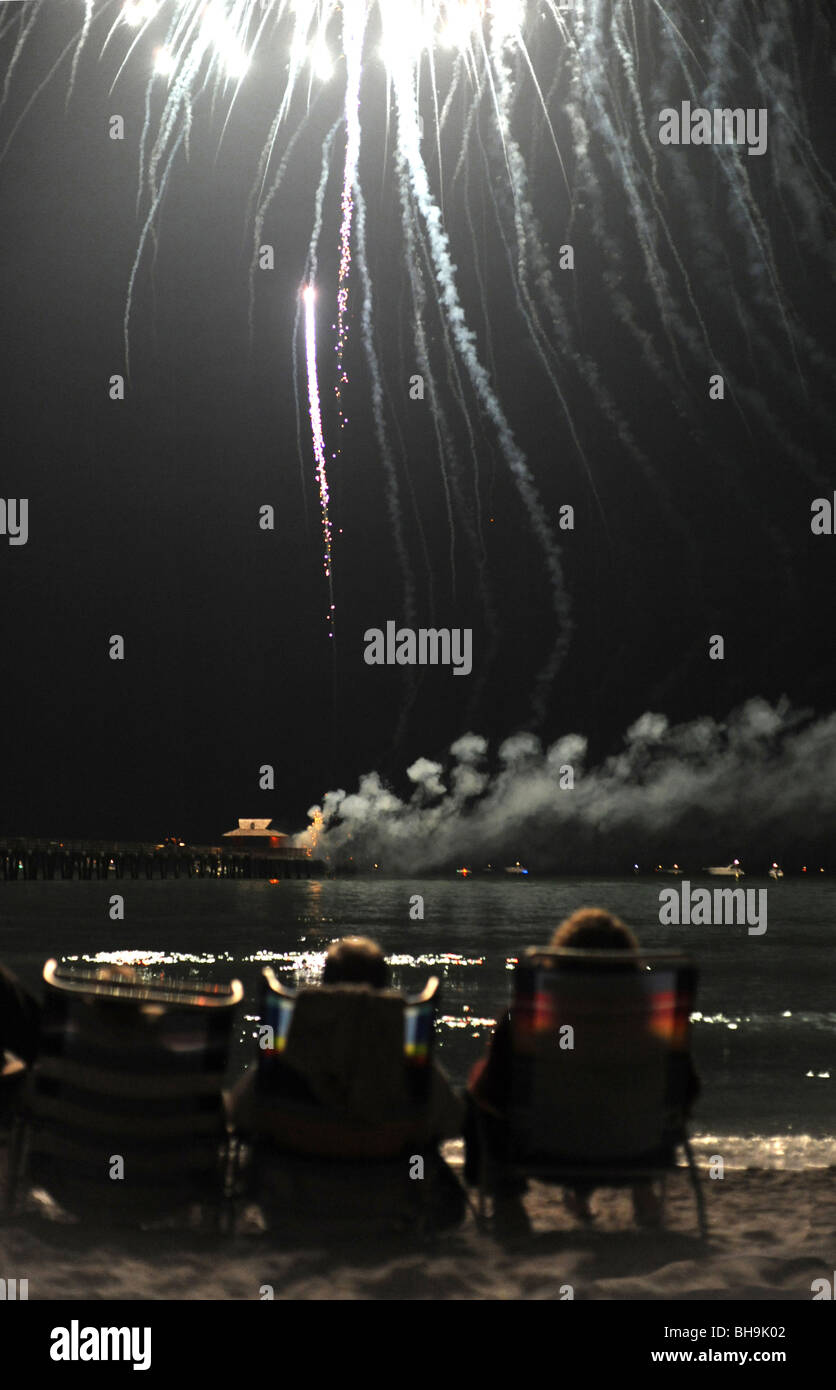Fireworks display at naples pier hires stock photography and images