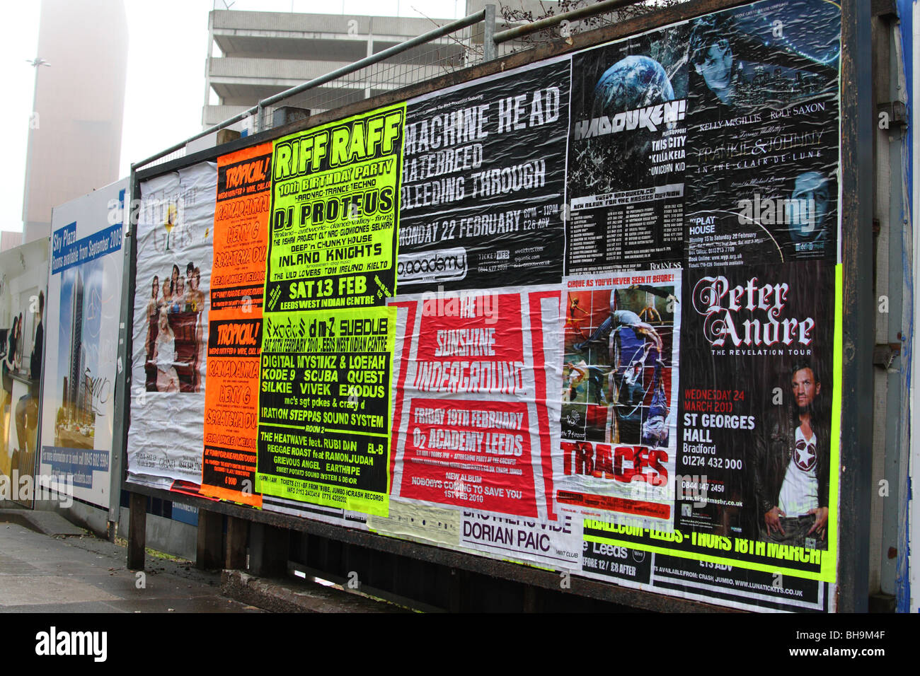 Fly posting in a U.K. city Stock Photo - Alamy