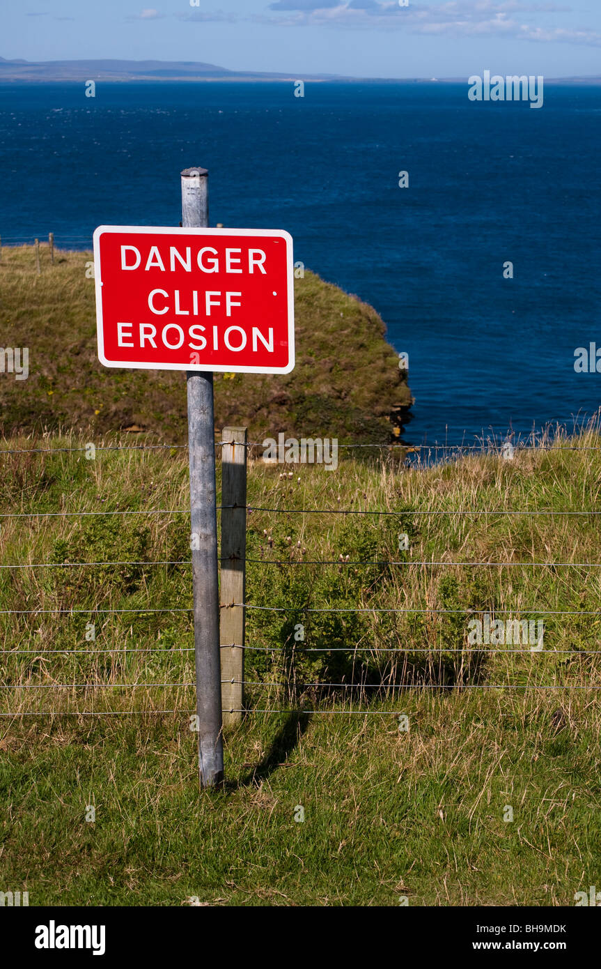 Danger Cliff Erosion Stock Photo