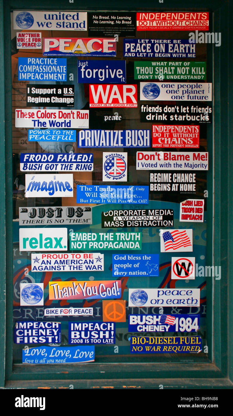 political bumper stickers Stock Photo