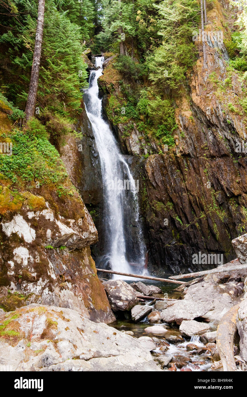Silver Falls, Indian Arm Provincial Park, near Vancouver, BC, Canada Stock Photo