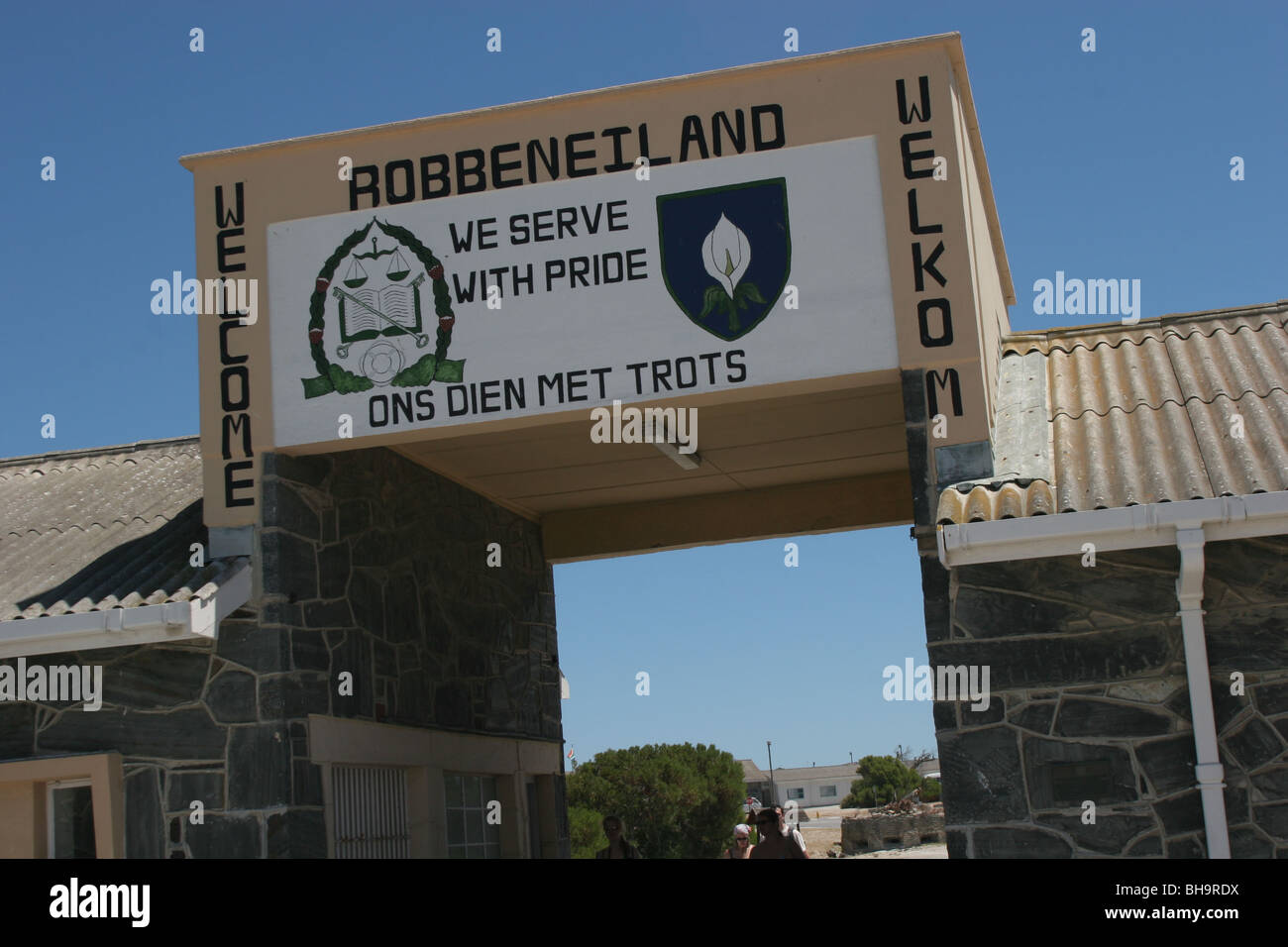 Entrance to Robben Island prison, where Nelson Mandela was incarcerated, Robben Island, South Africa. Stock Photo