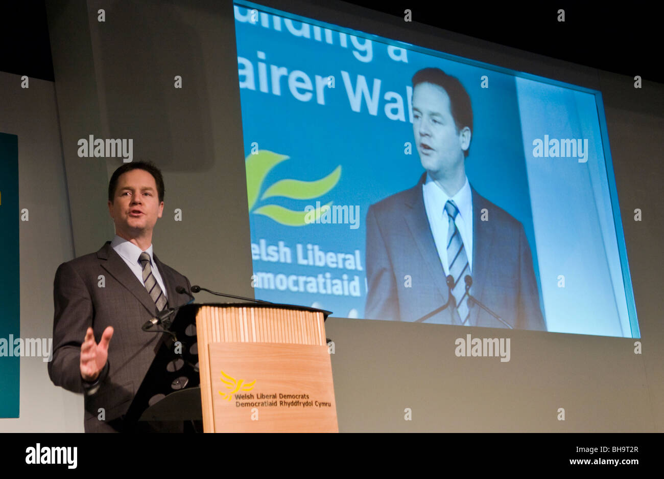 Nick Clegg MP Leader of the Liberal Democrats MP for Sheffield Hallam pictured at the Welsh party conference 2010 in Swansea Stock Photo