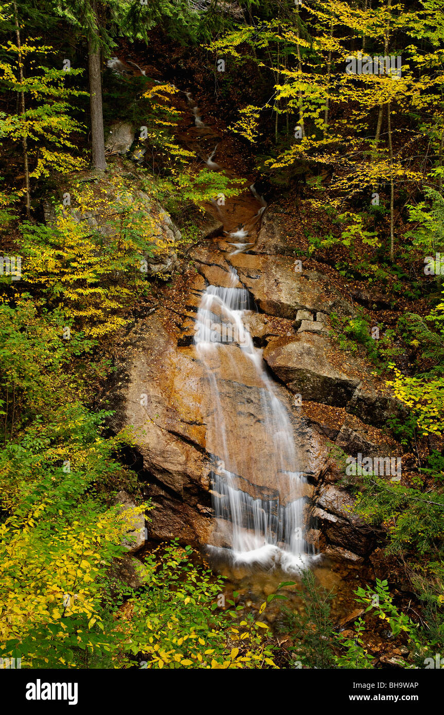 Autumn Color at Liberty Gorge Cascade in Franconia Notch State Park in ...