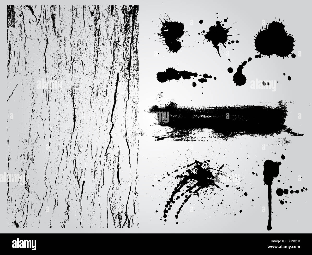 black and white grunge design elements Stock Photo