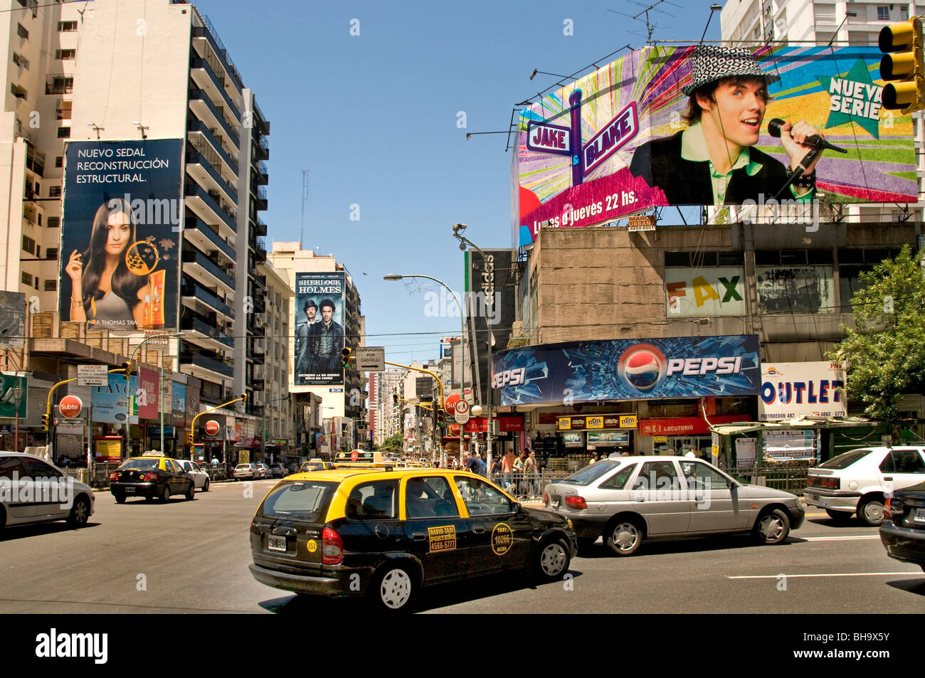 Avenida Corrientes Pueyrredon Buenos Aires Argentina Stock Photo