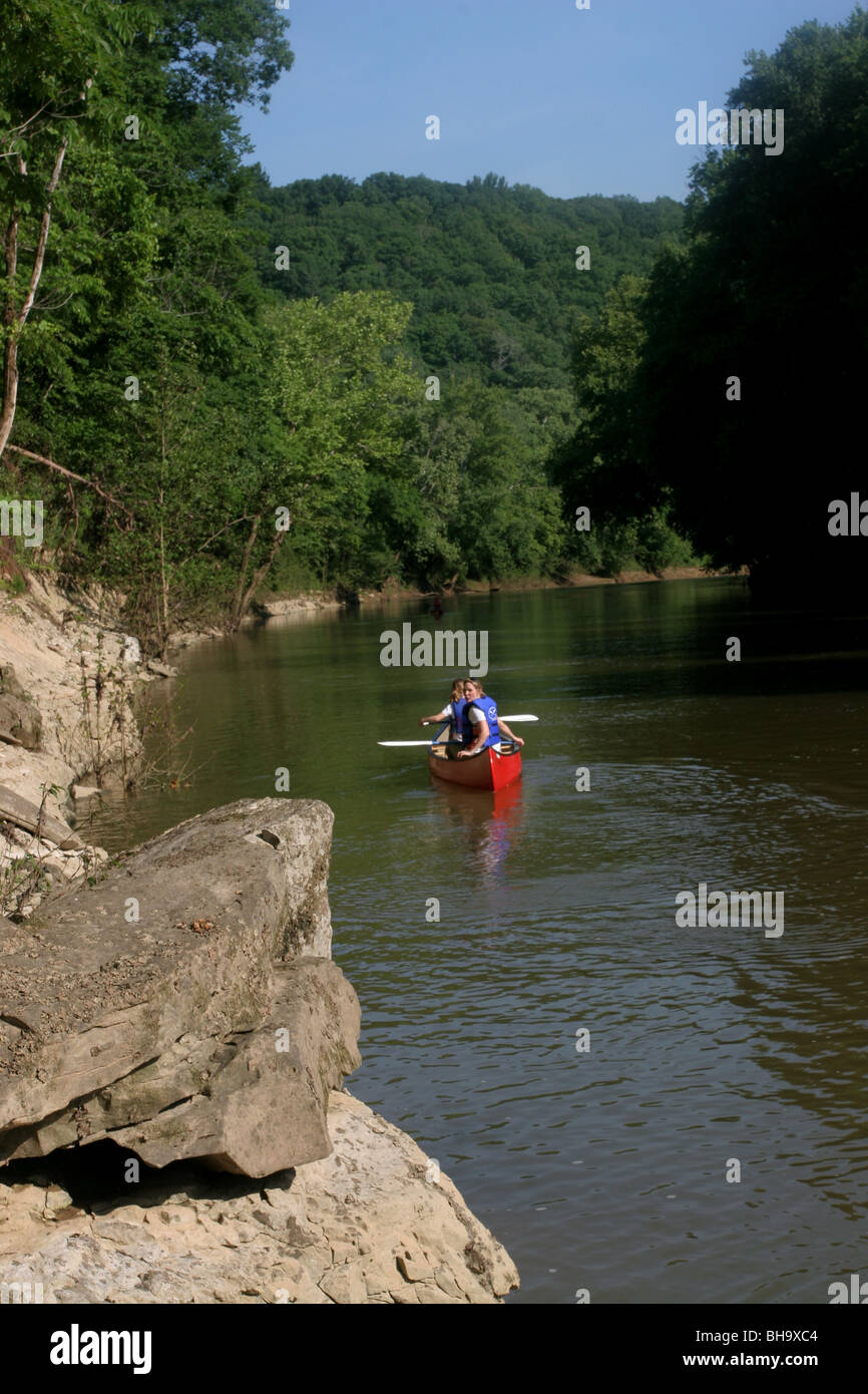 canoe boat Green river Mammoth Cave National Park Kentucky Stock Photo