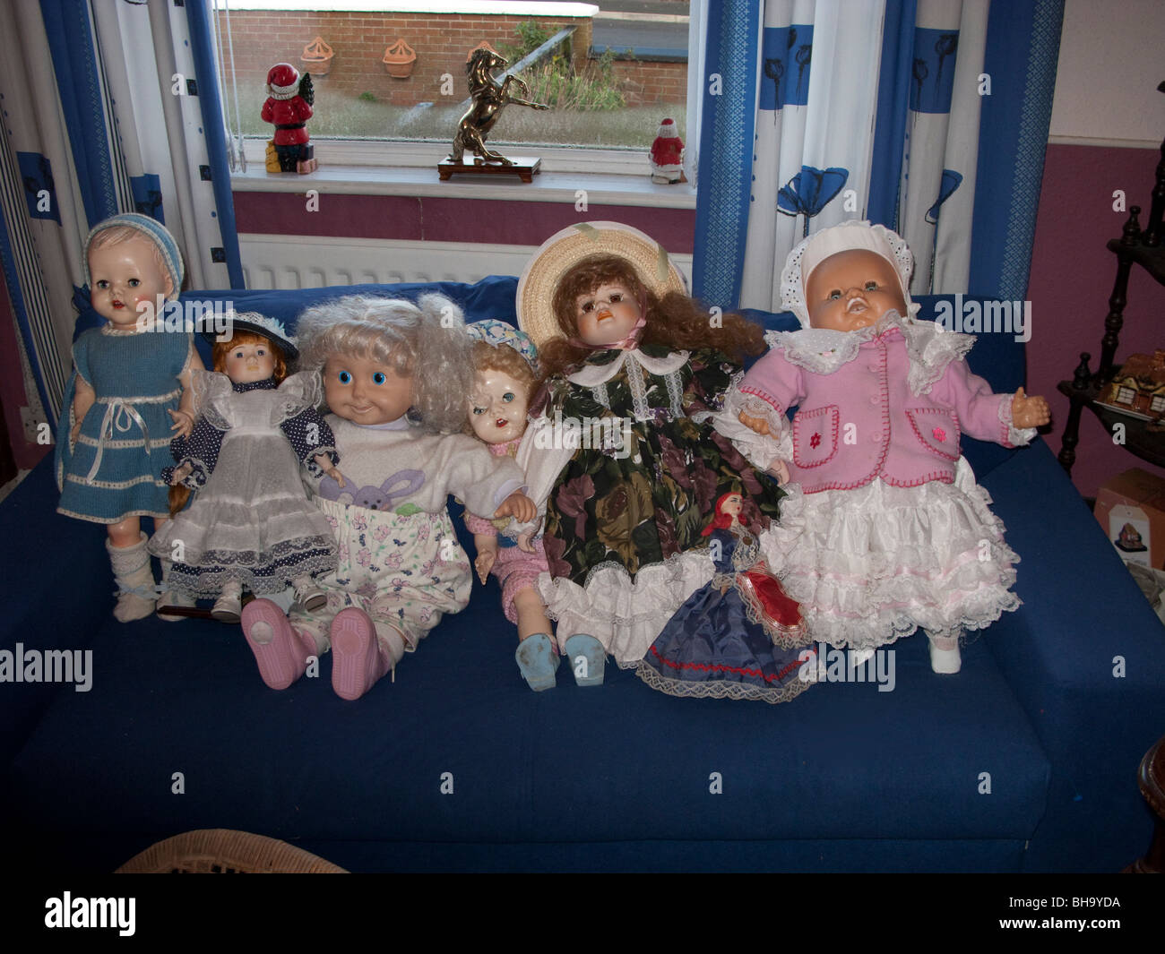Girl's doll collection Stock Photo Alamy