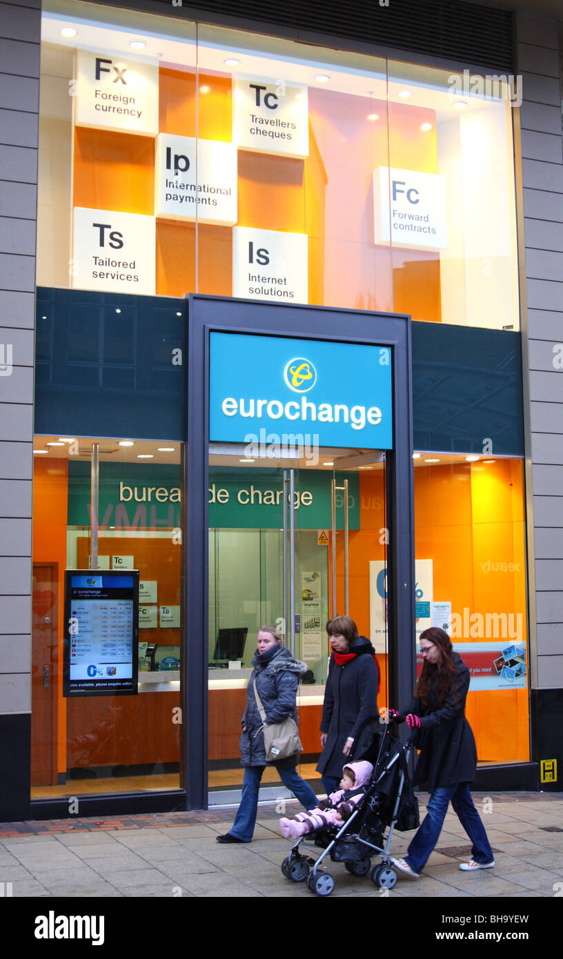 A Eurochange outlet in Nottingham, England, U.K. Stock Photo