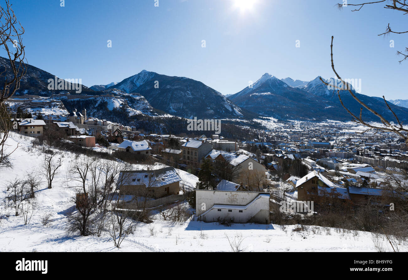 View over the town centre of Briancon, Serre Chevalier, Hautes Alpes, France Stock Photo