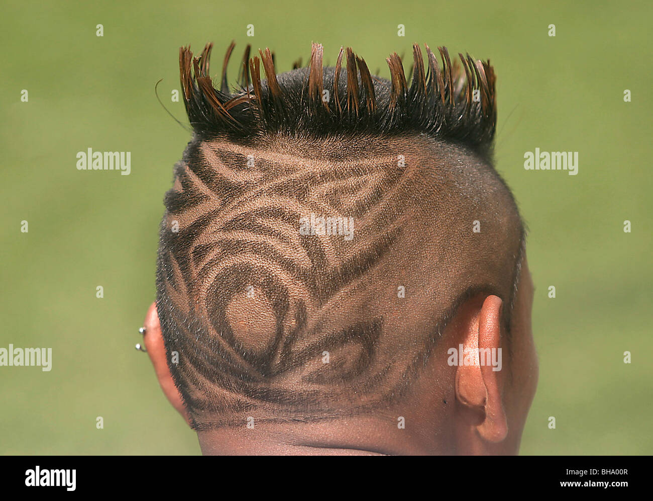 Hair Design On Back Of Mans Head Stock Photo Alamy
